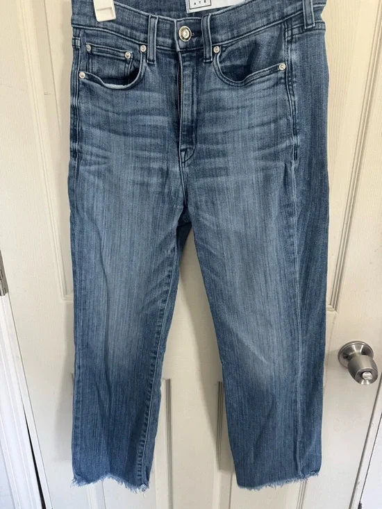 AYR Womens The Bomb Pop High Rise Straight Leg Raw Hem Jeans Size 29 - Picture 4 of 12